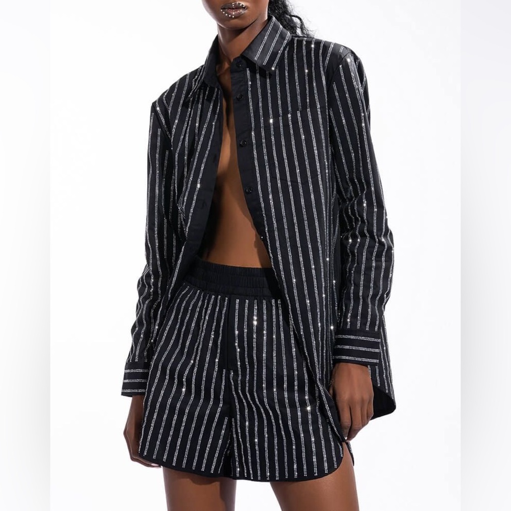 Rhinestone short set